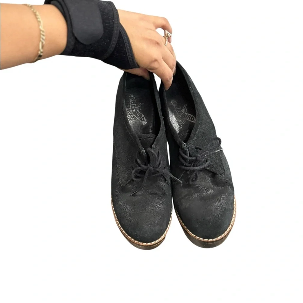 FREEBIRD Piper Suede Leather Platform Lace Up Mary Jane Heels